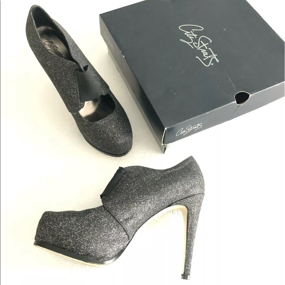 City Streets 'Layla' Multi-Color Glitter Platform